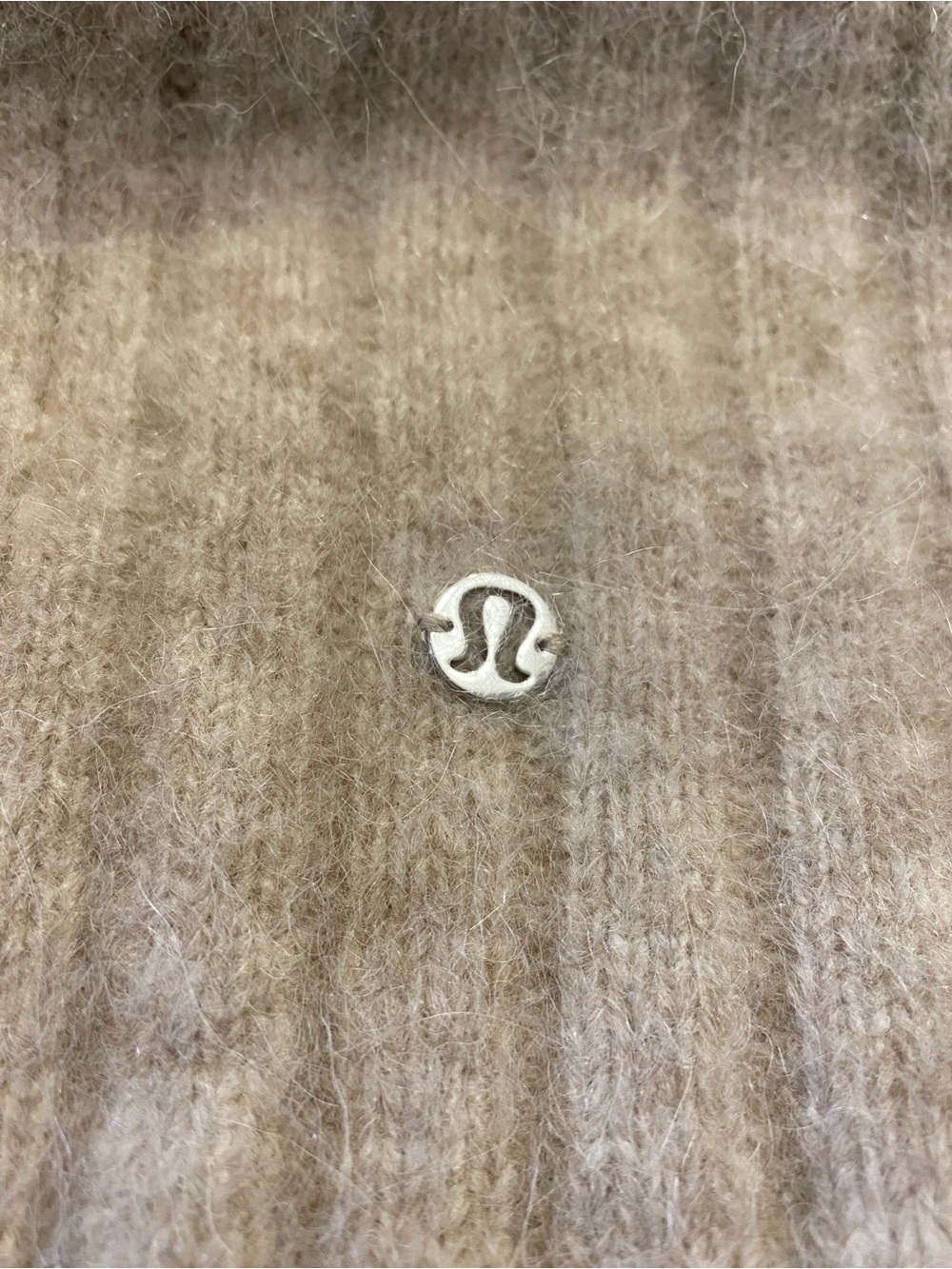 Lululemon heathered crepe tan Alpaca Wool-Blend Shawl-Collar cardigan - Picture 8 of 9